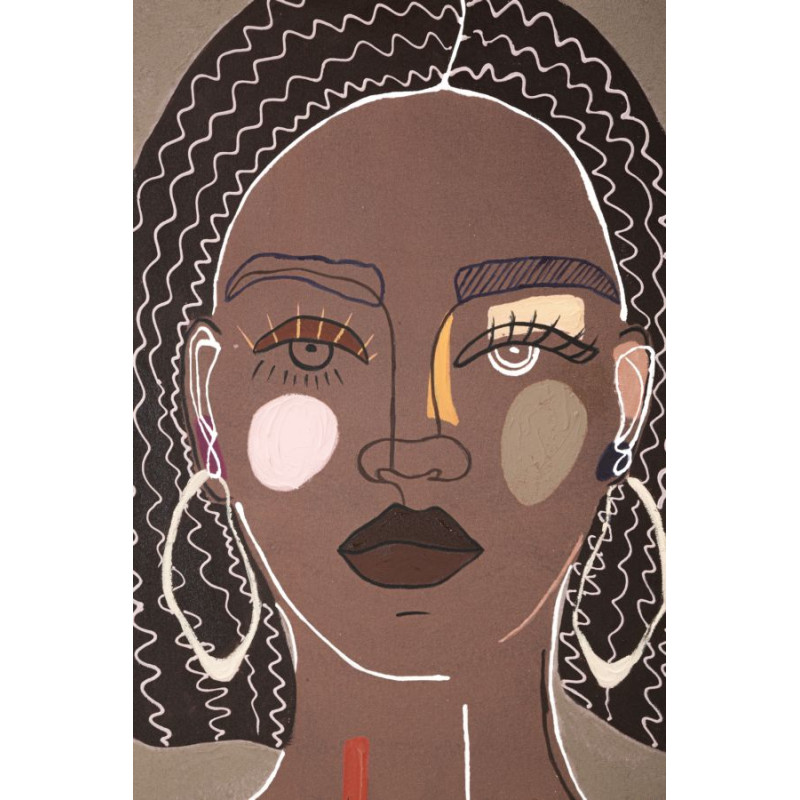 Tableau mural Tribal – Modèle A – 80x100 cm – Symbole artisanal Bohème Chic