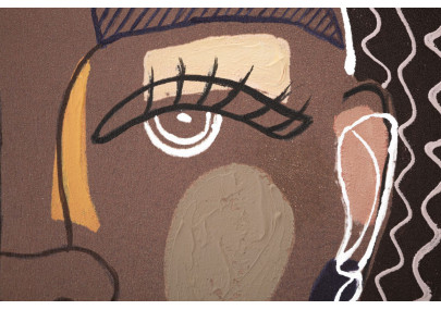 Tableau mural Tribal – Modèle A – 80x100 cm – Symbole artisanal Bohème Chic