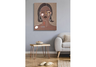 Tableau mural Tribal – Modèle A – 80x100 cm – Symbole artisanal Bohème Chic