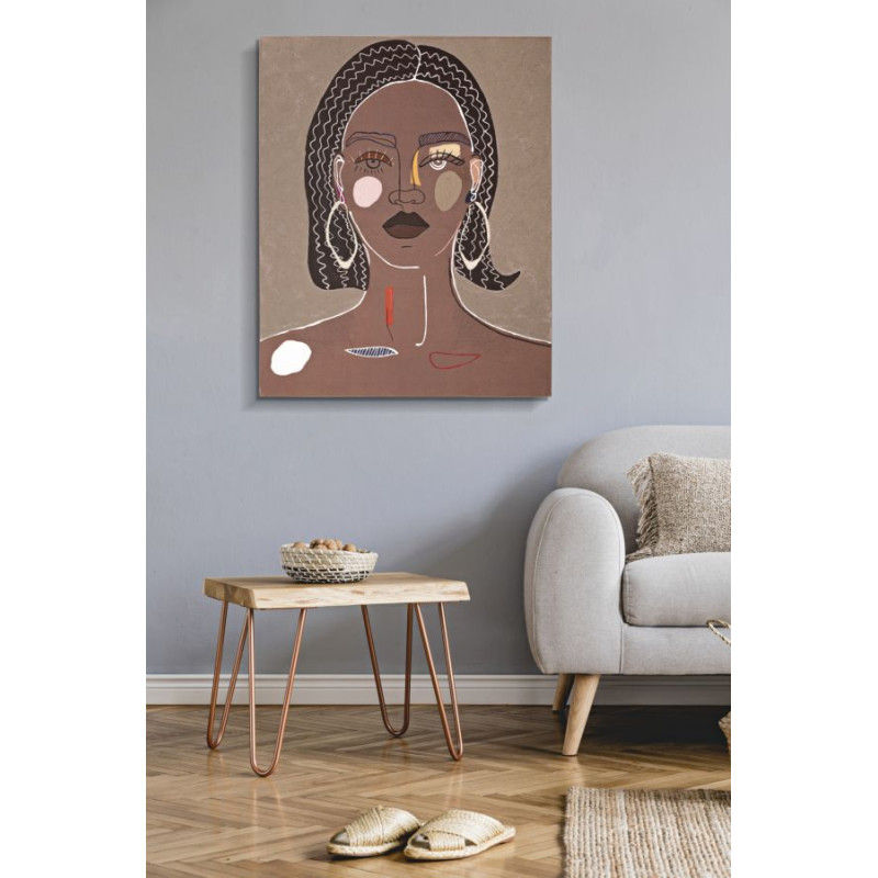 Tableau mural Tribal – Modèle A – 80x100 cm – Symbole artisanal Bohème Chic