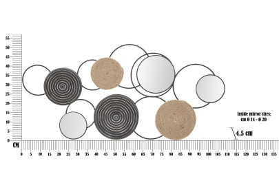 Panneau mural en fer Triby – 106x52 cm – Déco murale Bohème Chic artisanale et graphique