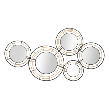 Panneau mural en fer avec miroirs Oporto – 111x59 cm – Élégance bohème et reflets subtils