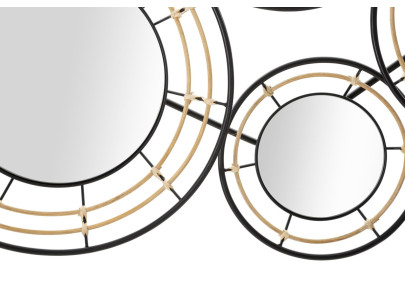 Panneau mural en fer avec miroirs Oporto – 111x59 cm – Élégance bohème et reflets subtils