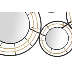 Panneau mural en fer avec miroirs Oporto – 111x59 cm – Élégance bohème et reflets subtils