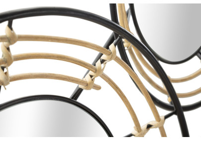 Panneau mural en fer avec miroirs Oporto – 111x59 cm – Élégance bohème et reflets subtils