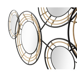 Panneau mural en fer avec miroirs Oporto – 111x59 cm – Élégance bohème et reflets subtils