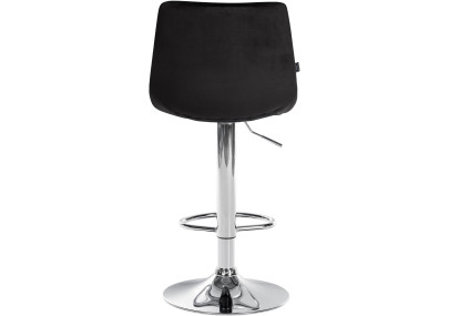 Ensemble de 2 tabourets de bar Jerry en velours, chromés et noirs