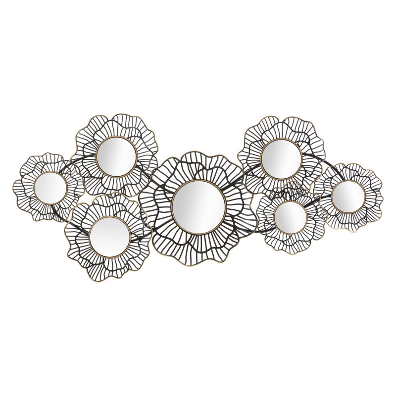 Décoration murale Osaka avec miroirs – 121x56 cm – Métal Glam et reflets argentés