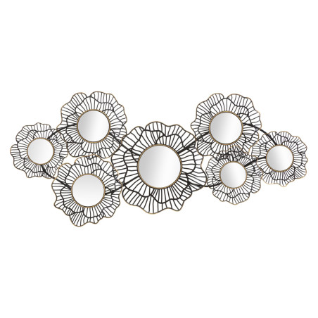 Décoration murale Osaka avec miroirs – 121x56 cm – Métal Glam et reflets argentés