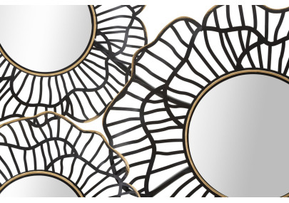 Décoration murale Osaka avec miroirs – 121x56 cm – Métal Glam et reflets argentés