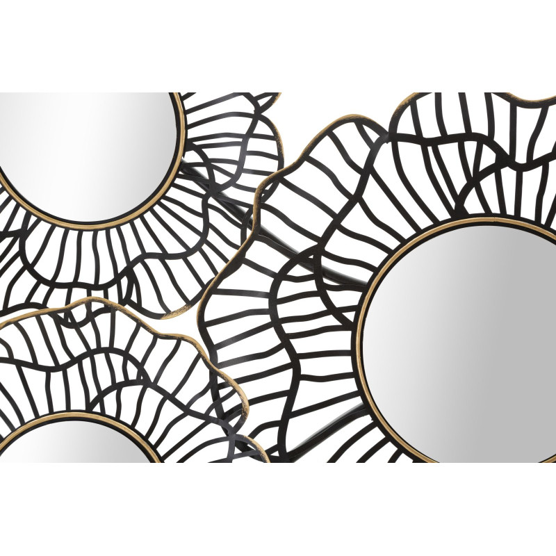 Décoration murale Osaka avec miroirs – 121x56 cm – Métal Glam et reflets argentés