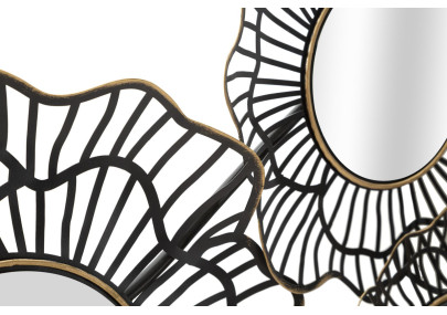 Décoration murale Osaka avec miroirs – 121x56 cm – Métal Glam et reflets argentés