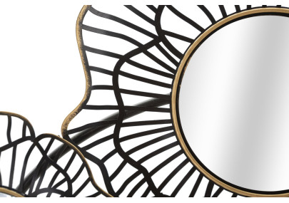 Décoration murale Osaka avec miroirs – 121x56 cm – Métal Glam et reflets argentés