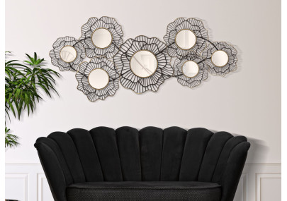 Décoration murale Osaka avec miroirs – 121x56 cm – Métal Glam et reflets argentés