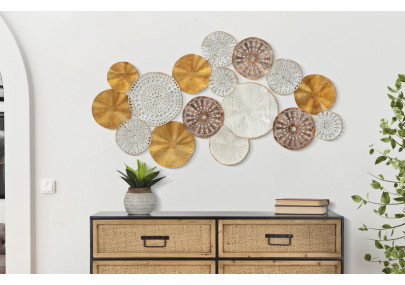 Décoration murale Triby – 125x68 cm – Grand panneau Glam en fer sculpté