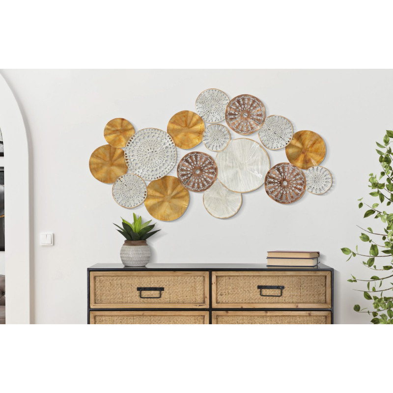 Décoration murale Triby – 125x68 cm – Grand panneau Glam en fer sculpté