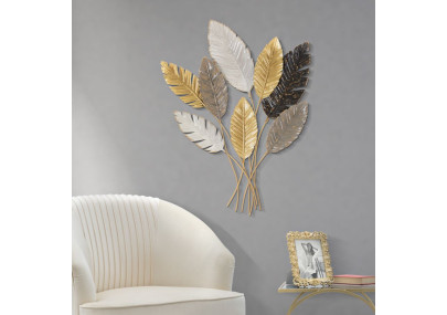 Décoration murale Palmiers – 73x93 cm – Feuillage exotique Glam et relief élégant