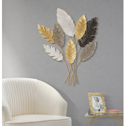 Décoration murale Palmiers – 73x93 cm – Feuillage exotique Glam et relief élégant
