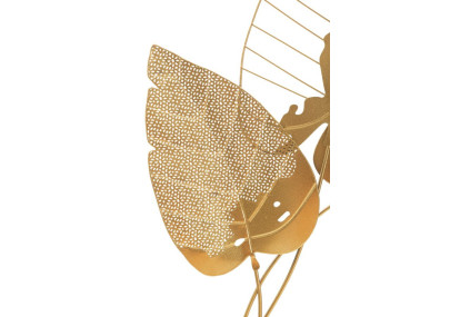 Décoration murale Feuille d’automne dorée – 53x84 cm – Élégance métallique et chaleur Glam
