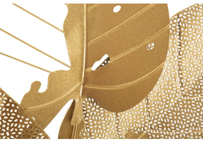 Décoration murale Feuille d’automne dorée – 53x84 cm – Élégance métallique et chaleur Glam