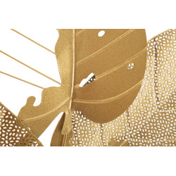 Décoration murale Feuille d’automne dorée – 53x84 cm – Élégance métallique et chaleur Glam