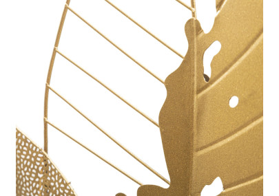 Décoration murale Feuille d’automne dorée – 53x84 cm – Élégance métallique et chaleur Glam