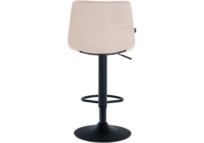 Ensemble de 2 tabourets de bar Jerry en velours, noir et beige