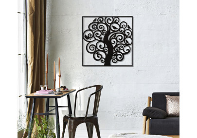 Panneau mural en fer Trois – 70x70 cm – Composition géométrique Glam minimaliste