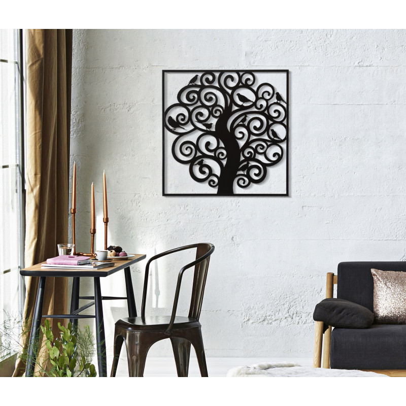 Panneau mural en fer Trois – 70x70 cm – Composition géométrique Glam minimaliste