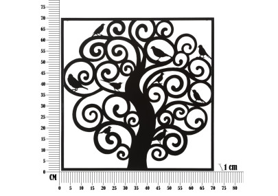 Panneau mural en fer Trois – 70x70 cm – Composition géométrique Glam minimaliste