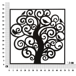 Panneau mural en fer Trois – 70x70 cm – Composition géométrique Glam minimaliste