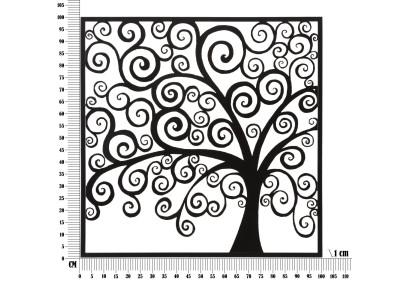 Panneau mural en fer Trois Plus – 100x100 cm – Grand format mural Glam artistique