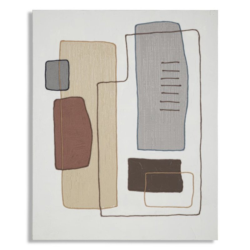 Peinture murale faite à la main – Modèle B – 80x100 cm – Œuvre Bohème Chic authentique