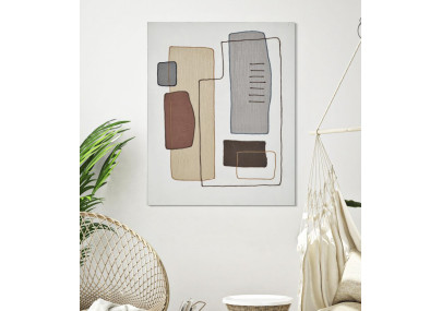 Peinture murale faite à la main – Modèle B – 80x100 cm – Œuvre Bohème Chic authentique