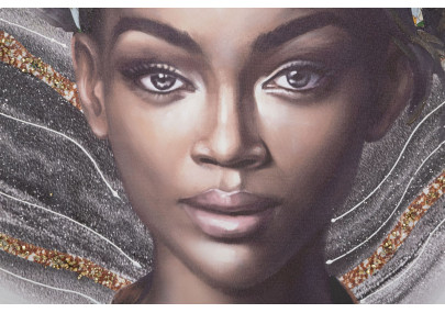 Tableau mural fait main Naomi – Modèle A – 100x100 cm – Création Bohème Chic lumineuse