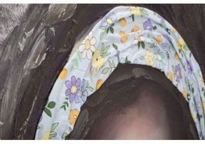 Tableau mural fait main Naomi – Modèle A – 100x100 cm – Création Bohème Chic lumineuse