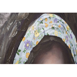 Tableau mural fait main Naomi – Modèle A – 100x100 cm – Création Bohème Chic lumineuse