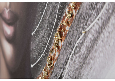 Tableau mural fait main Naomi – Modèle A – 100x100 cm – Création Bohème Chic lumineuse