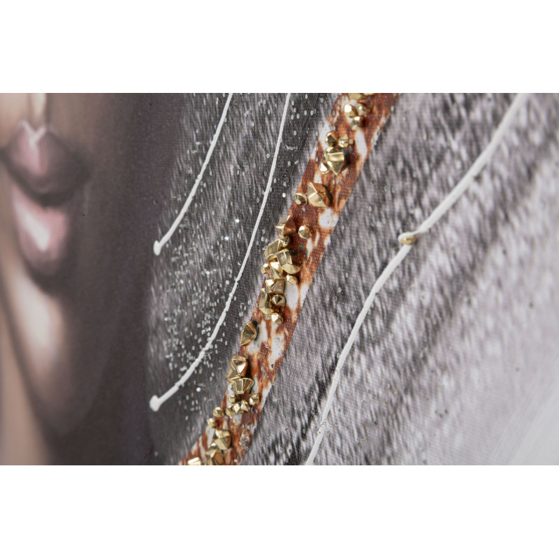 Tableau mural fait main Naomi – Modèle A – 100x100 cm – Création Bohème Chic lumineuse