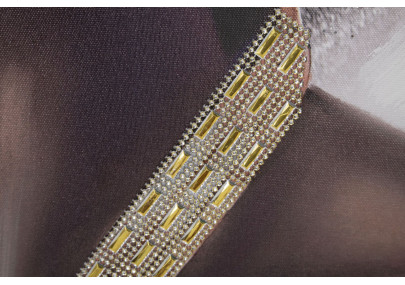 Tableau mural fait main Naomi – Modèle A – 100x100 cm – Création Bohème Chic lumineuse