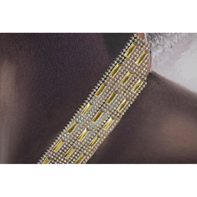 Tableau mural fait main Naomi – Modèle A – 100x100 cm – Création Bohème Chic lumineuse