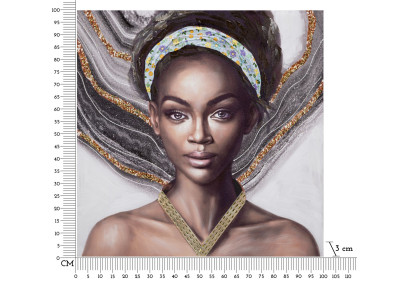 Tableau mural fait main Naomi – Modèle A – 100x100 cm – Création Bohème Chic lumineuse