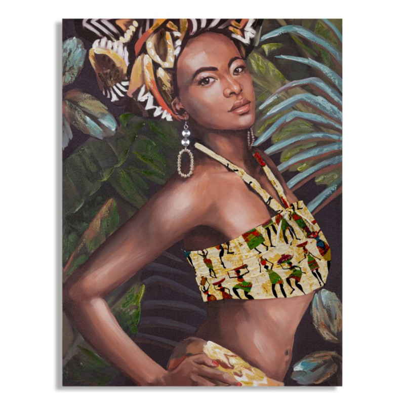 Tableau mural fait main Kelly – Modèle B – 90x120 cm – Expression artistique bohème moderne