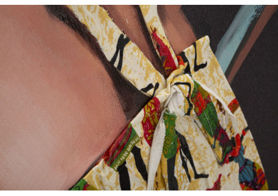 Tableau mural fait main Kelly – Modèle B – 90x120 cm – Expression artistique bohème moderne