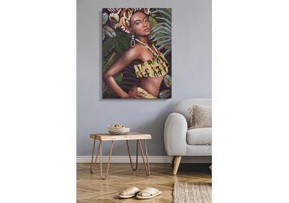 Tableau mural fait main Kelly – Modèle B – 90x120 cm – Expression artistique bohème moderne