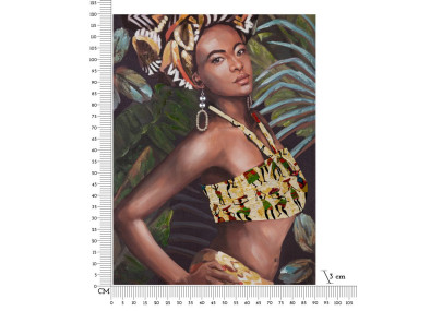 Tableau mural fait main Kelly – Modèle B – 90x120 cm – Expression artistique bohème moderne