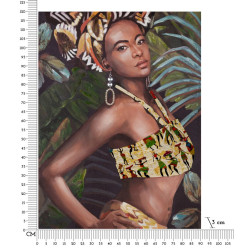 Tableau mural fait main Kelly – Modèle B – 90x120 cm – Expression artistique bohème moderne