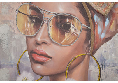 Tableau mural fait main Jennifer – Modèle B – 70x100 cm – Œuvre murale bohème poétique