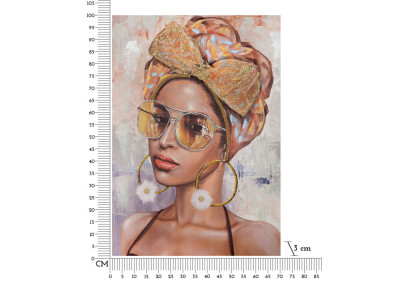 Tableau mural fait main Jennifer – Modèle B – 70x100 cm – Œuvre murale bohème poétique