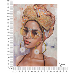 Tableau mural fait main Jennifer – Modèle B – 70x100 cm – Œuvre murale bohème poétique